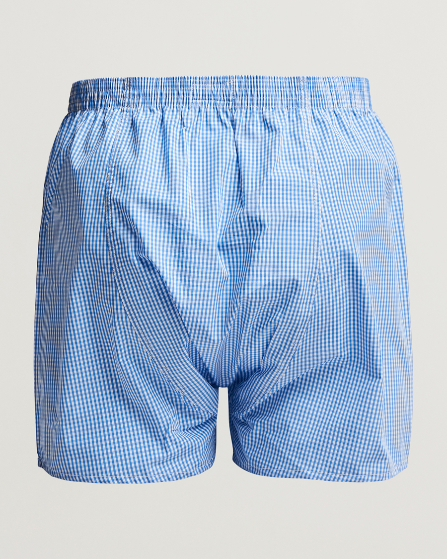 Uomini | Biancheria intima | Derek Rose | Classic Fit Cotton Boxer Shorts Blue Gingham