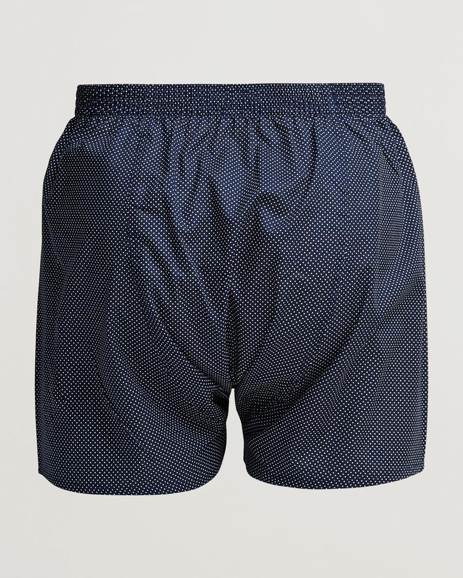 Uomini | Biancheria intima | Derek Rose | Classic Fit Cotton Boxer Shorts Navy Polka Dot