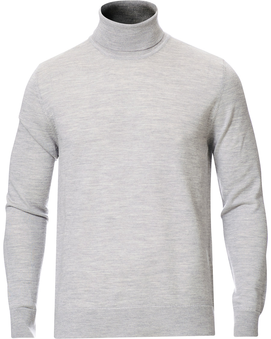 Uomini | Maglieria | Samsøe Samsøe | Samsøe & Samsøe Flemming Superfine Merino Wool Rollneck Grey Mel