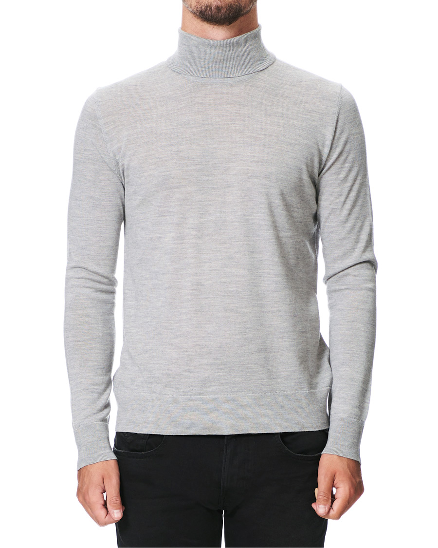 Uomini | Maglieria | Samsøe Samsøe | Samsøe & Samsøe Flemming Superfine Merino Wool Rollneck Grey Mel