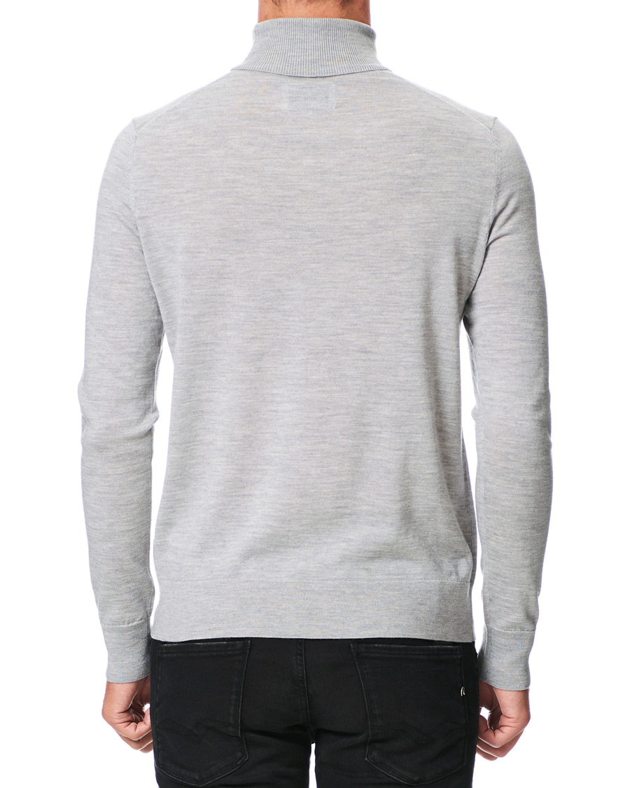 Uomini | Maglieria | Samsøe Samsøe | Samsøe & Samsøe Flemming Superfine Merino Wool Rollneck Grey Mel