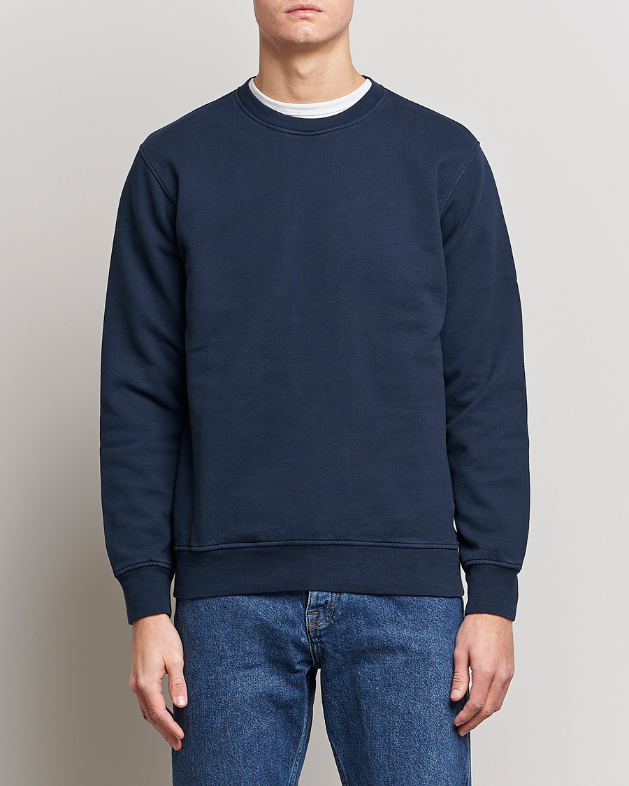 Uomini | Reparti | Colorful Standard | Classic Organic Crew Neck Sweat Navy Blue