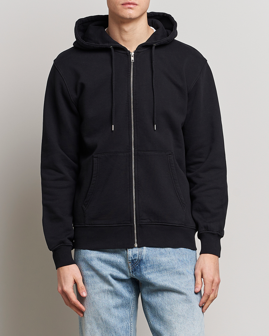 Uomini | Colorful Standard | Colorful Standard | Classic Organic Full Zip Hood Deep Black