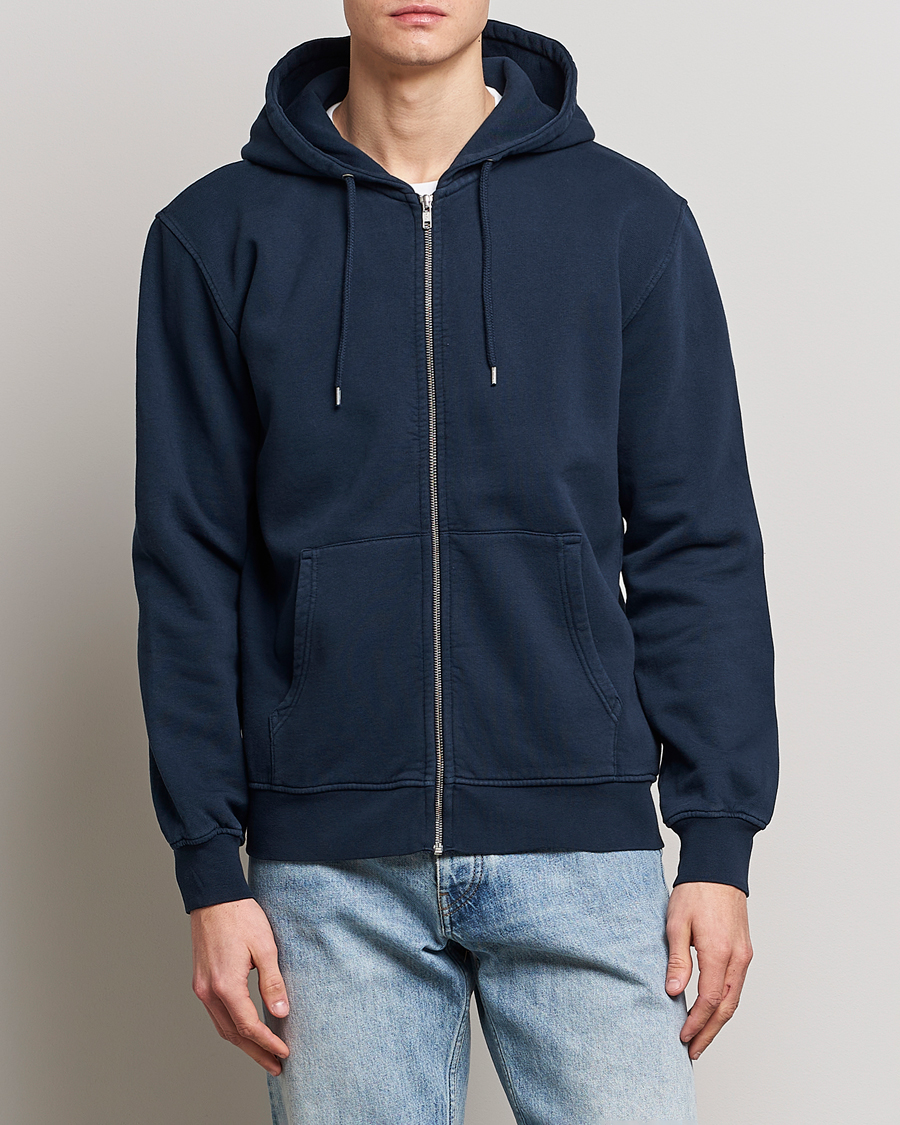 Uomini |  | Colorful Standard | Classic Organic Full Zip Hood Navy Blue