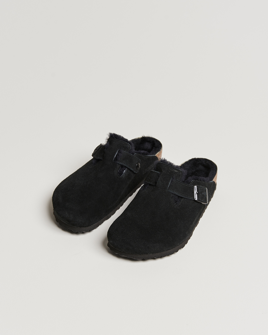 Uomini | Sandali & Diapositive | BIRKENSTOCK | Boston Shearling Black Suede