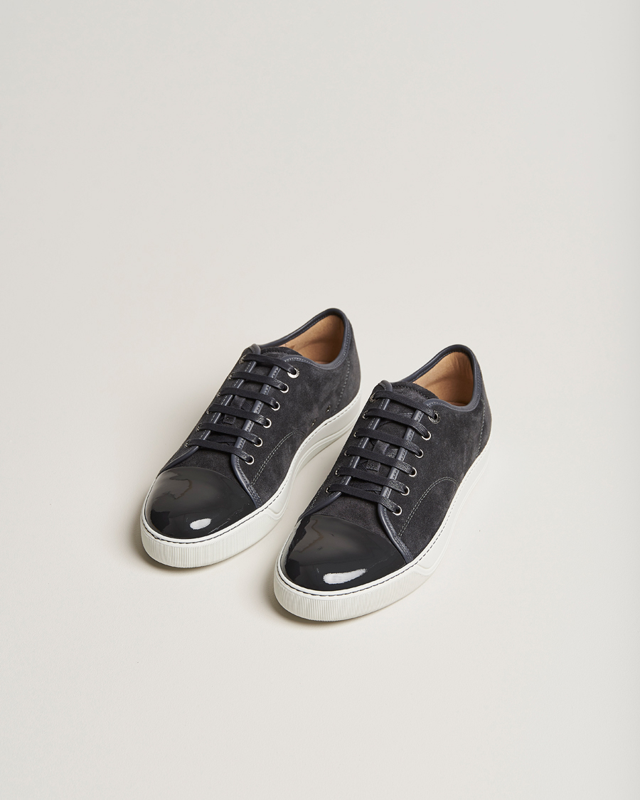 Uomini | Cura delle esclusive carl | Lanvin | Patent Cap Toe Sneaker Dark Grey