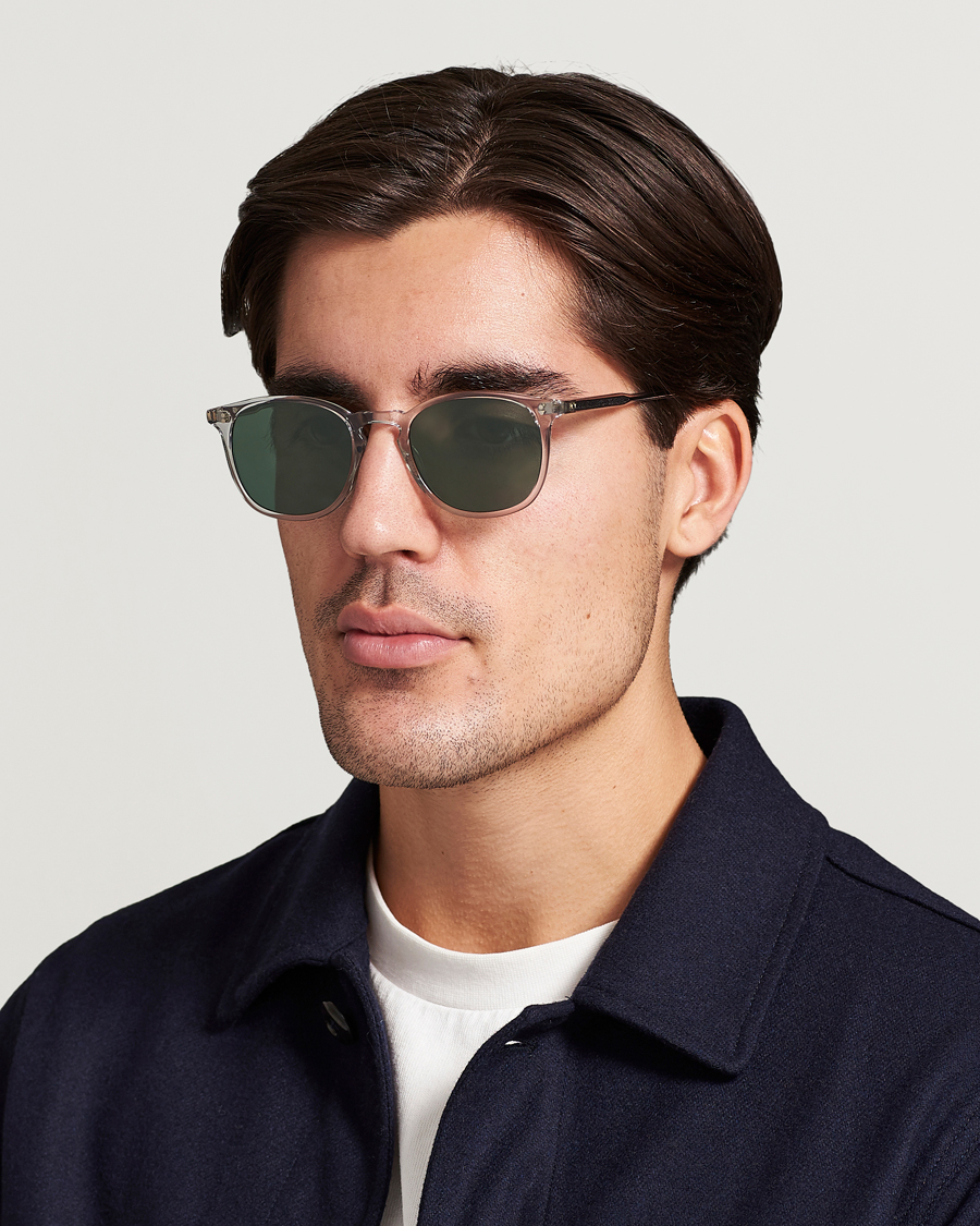 Uomini | Occhiali da sole con montatura a D | Garrett Leight | Kinney 49 Sunglasses Transparent/Green