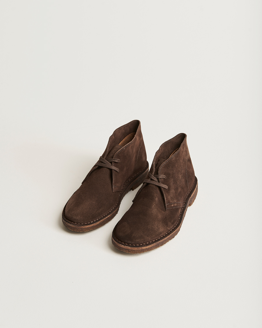 Uomini | Best of British | Drake\'s | Clifford Suede Desert Boots Dark Brown