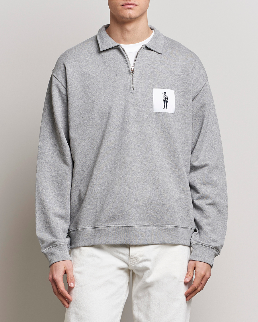 Uomini | Mackintosh | Mackintosh | Dandyman Zip Sweat Grey Melange