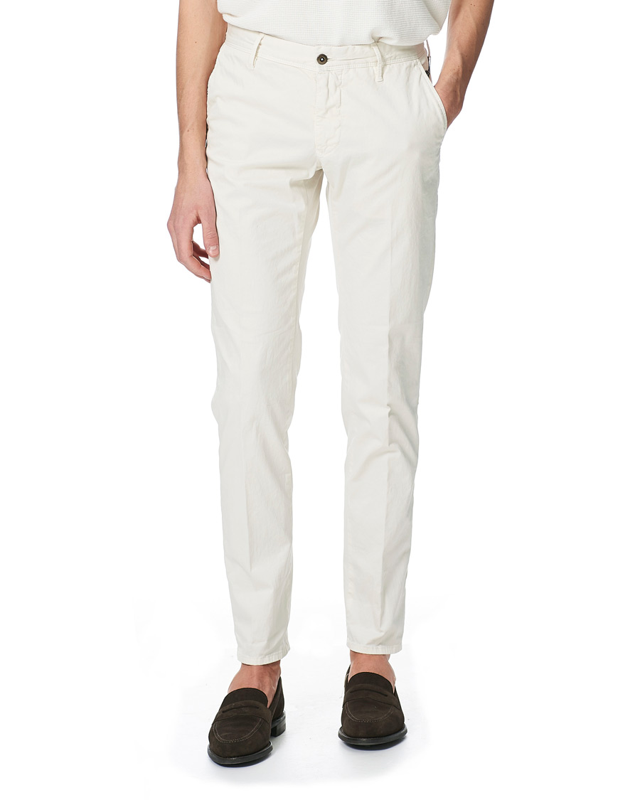 Uomini |  | Incotex | Slim Fit Garment Dyed Slacks Off White