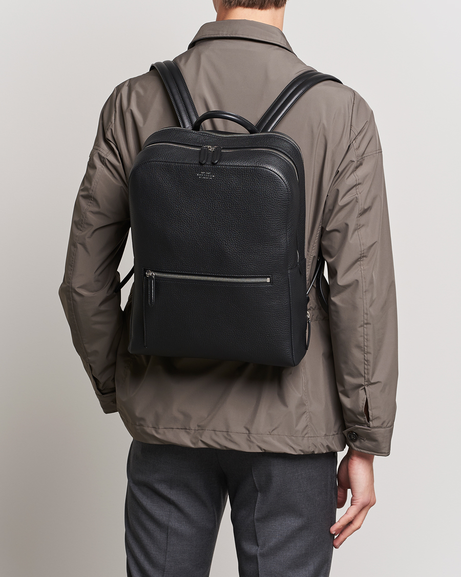 Uomini | Smythson | Smythson | Ludlow Zip Around Backpack Black