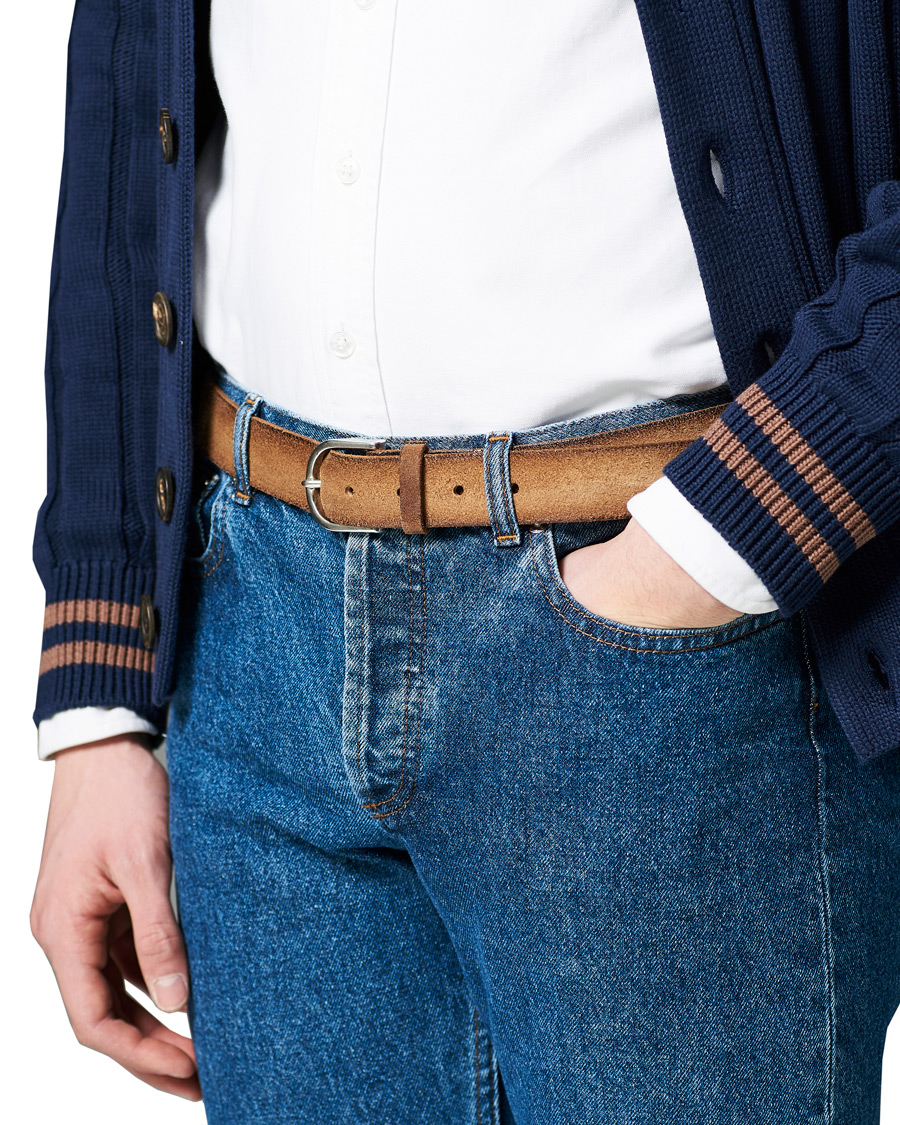 Uomini | Orciani Handmade Suede Belt 3 cm Sabbia | Orciani | Handmade Suede Belt 3 cm Sabbia