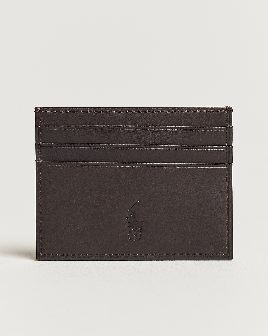 Uomini | Polo Ralph Lauren Smooth Leather Credit Card Case Brown | Polo Ralph Lauren | Smooth Leather Credit Card Case Brown