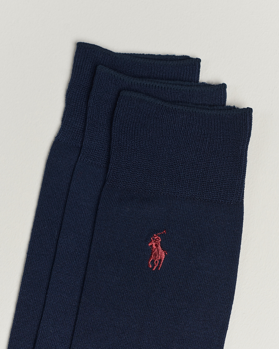 Uomini |  | Polo Ralph Lauren | 3-Pack Mercerized Cotton Socks Navy