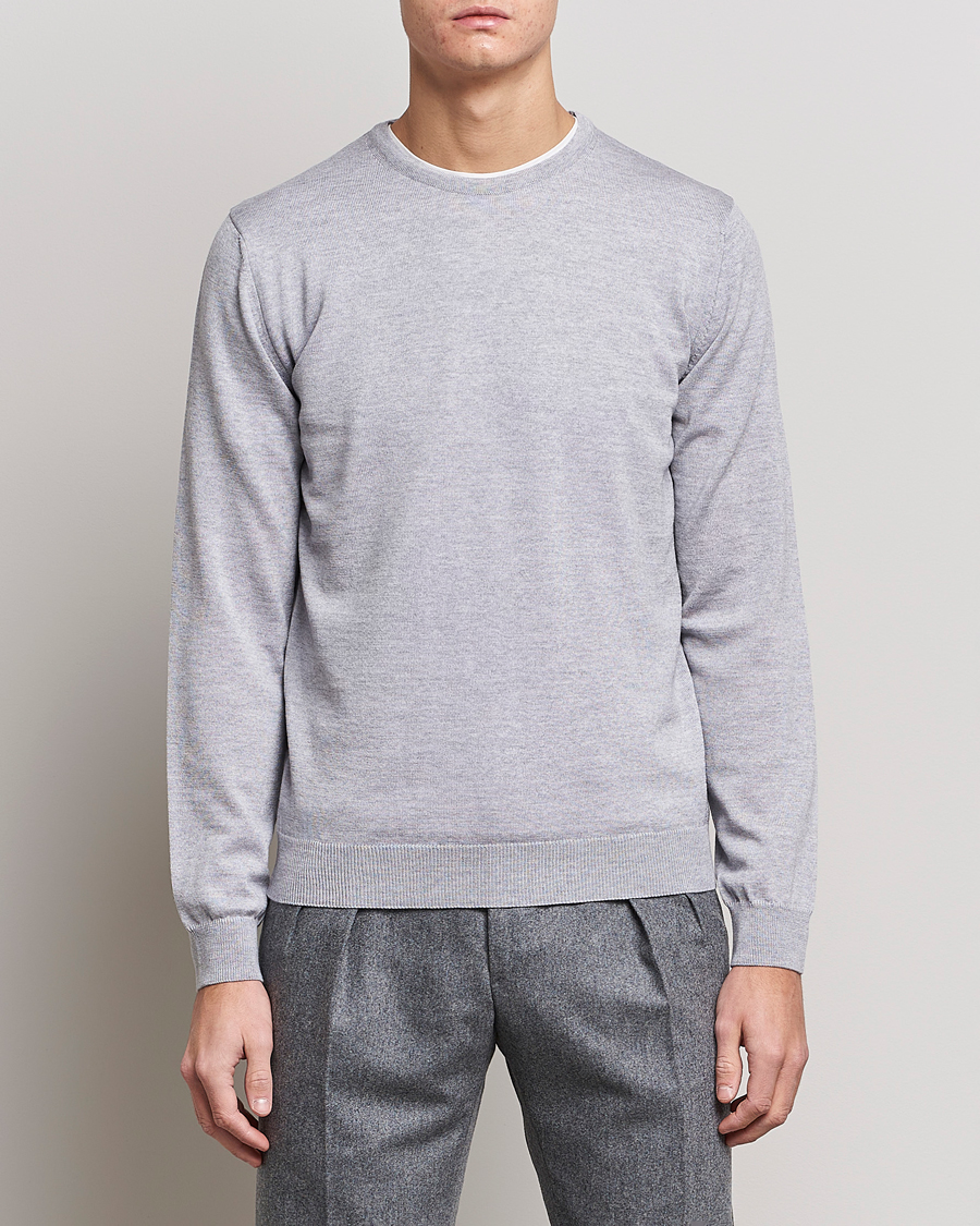 Uomini | Maglie a girocollo | Stenströms | Merino Crew Neck Light Grey