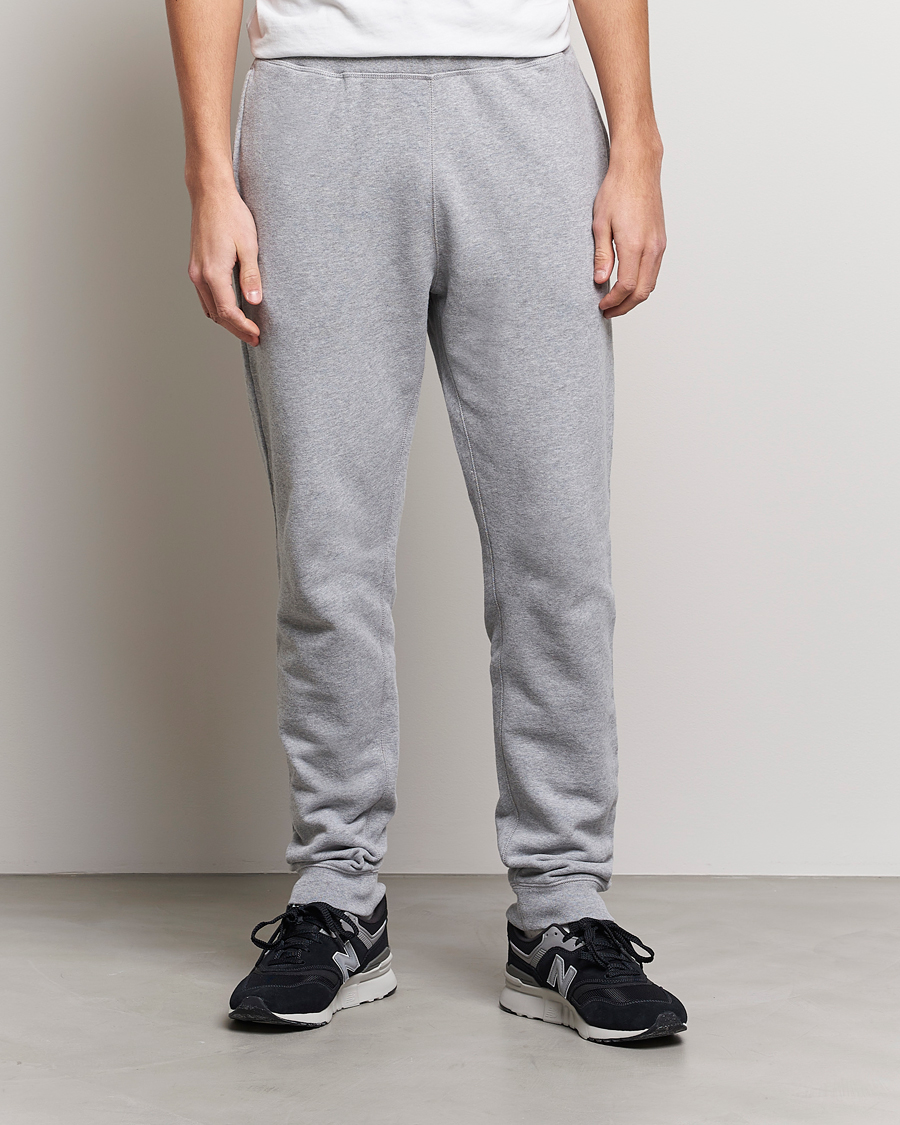 Uomini | Best of British | Sunspel | Cotton Loopback Track Pants Grey Melange