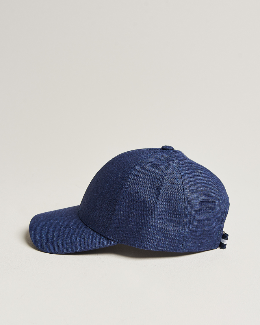 Uomini | Varsity Headwear | Varsity Headwear | Linen Baseball Cap Oxford Blue