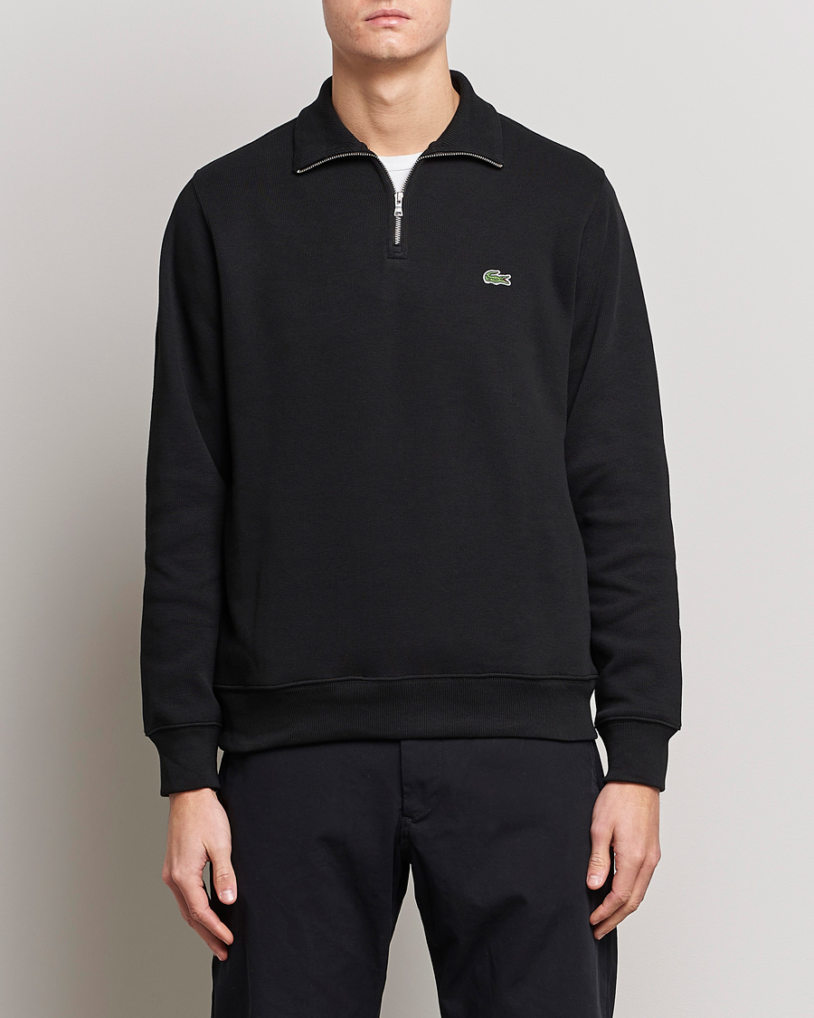 Uomini | Maglieria | Lacoste | Rib Interlock Half Zip Black