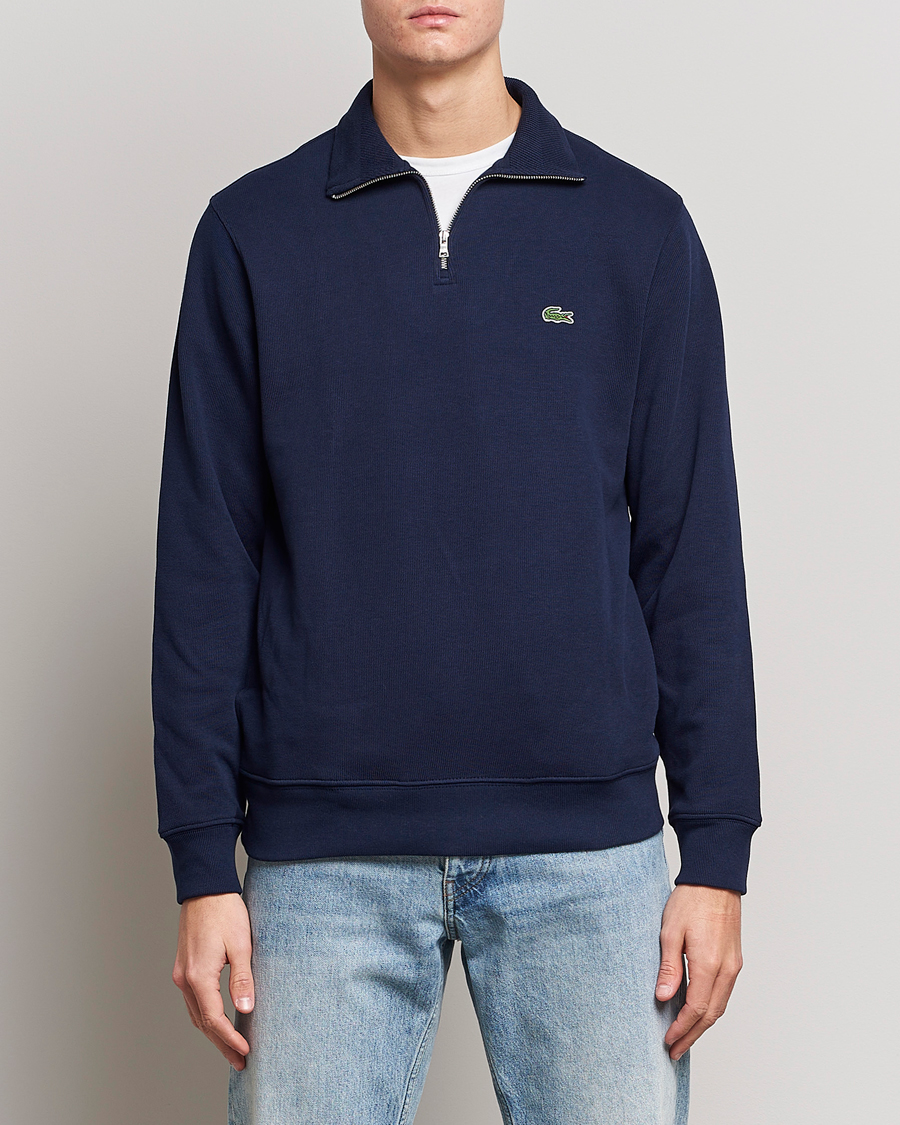 Uomini | Maglieria | Lacoste | Rib Interlock Half Zip Navy