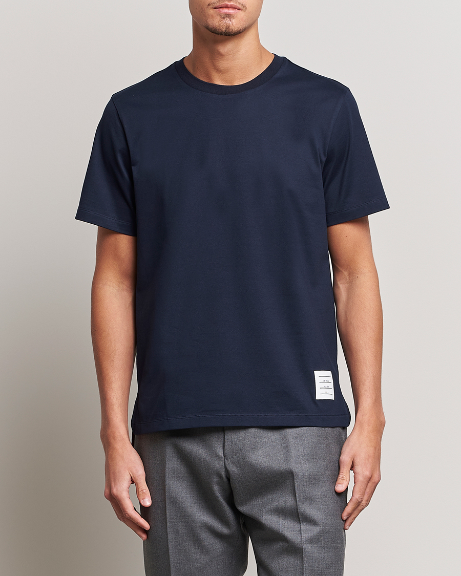 Uomini | T-Shirts | Thom Browne | Relaxed Fit Short Sleeve T-Shirt Navy