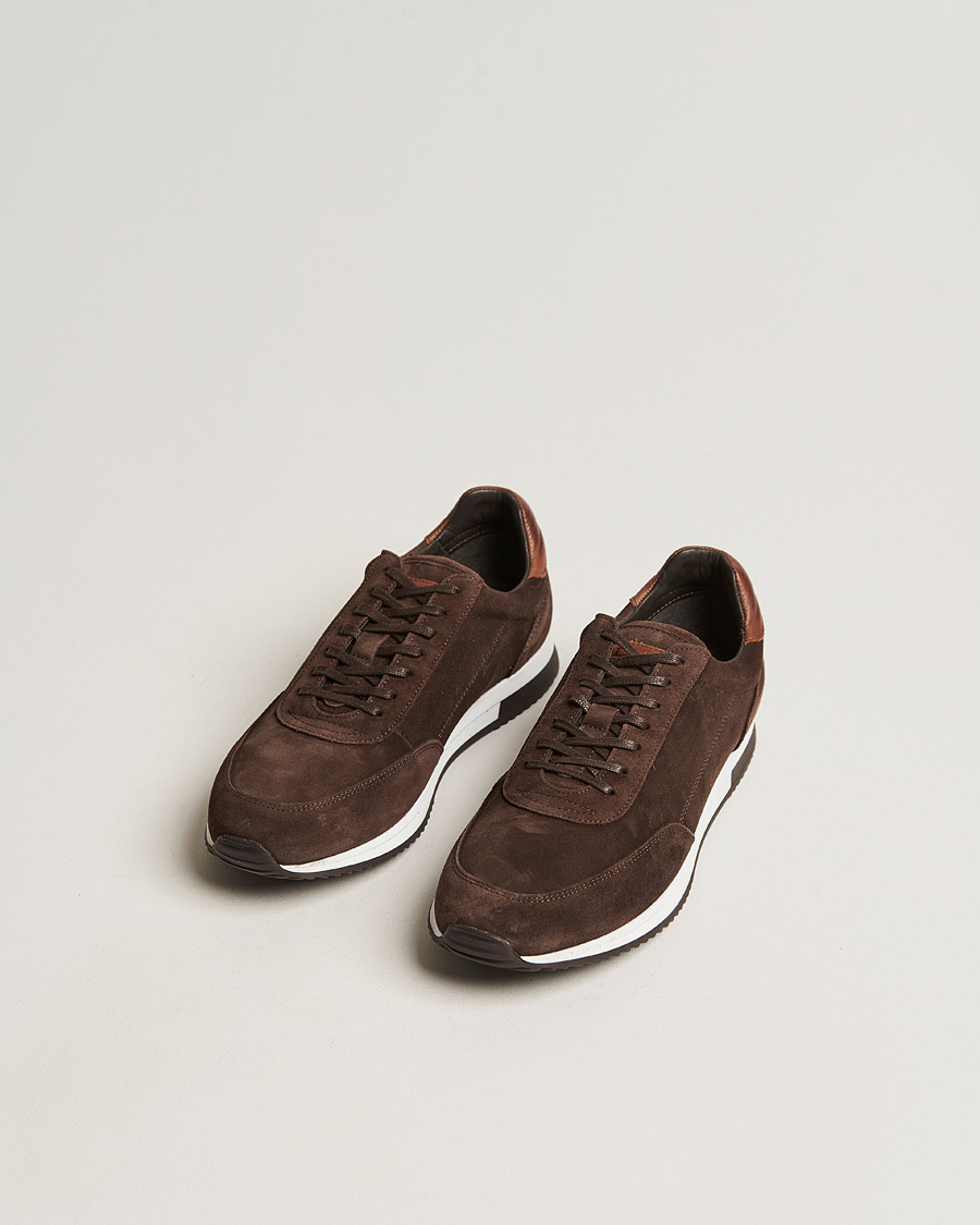 Uomini | Scarpe | Design Loake | Loake 1880 Bannister Running Sneaker Dark Brown Suede