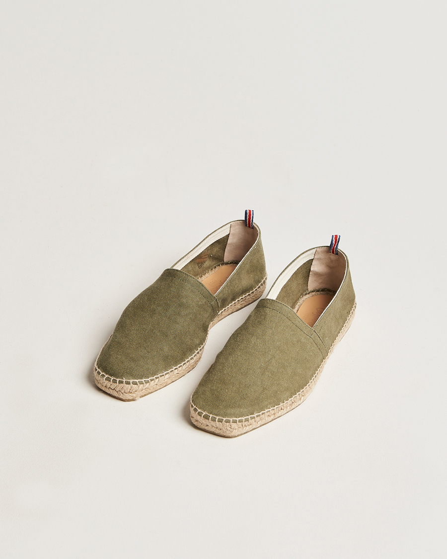 Uomini | Espadrillas | Castañer | Pablo Washed Canvas Espadrilles Olive