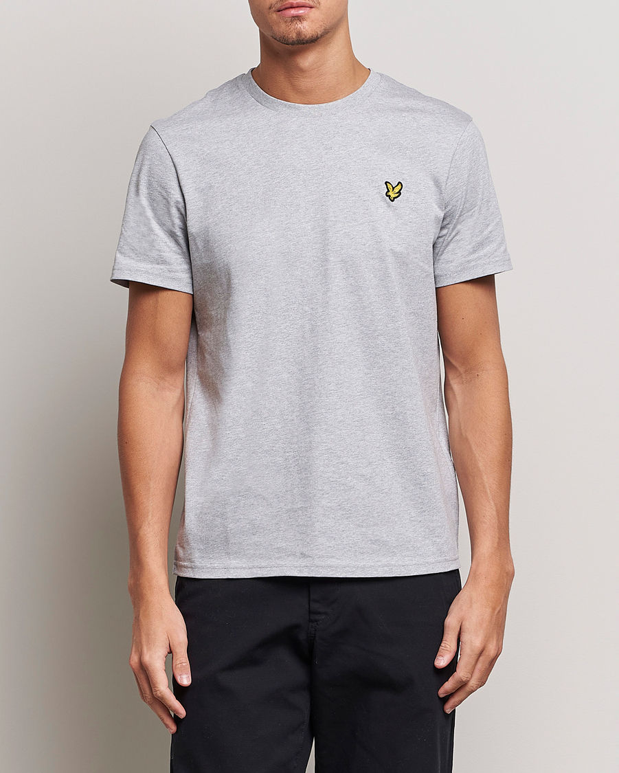 Uomini | Camicie a maniche corte | Lyle & Scott | Crew Neck Organic Cotton T-Shirt Light Grey Marl