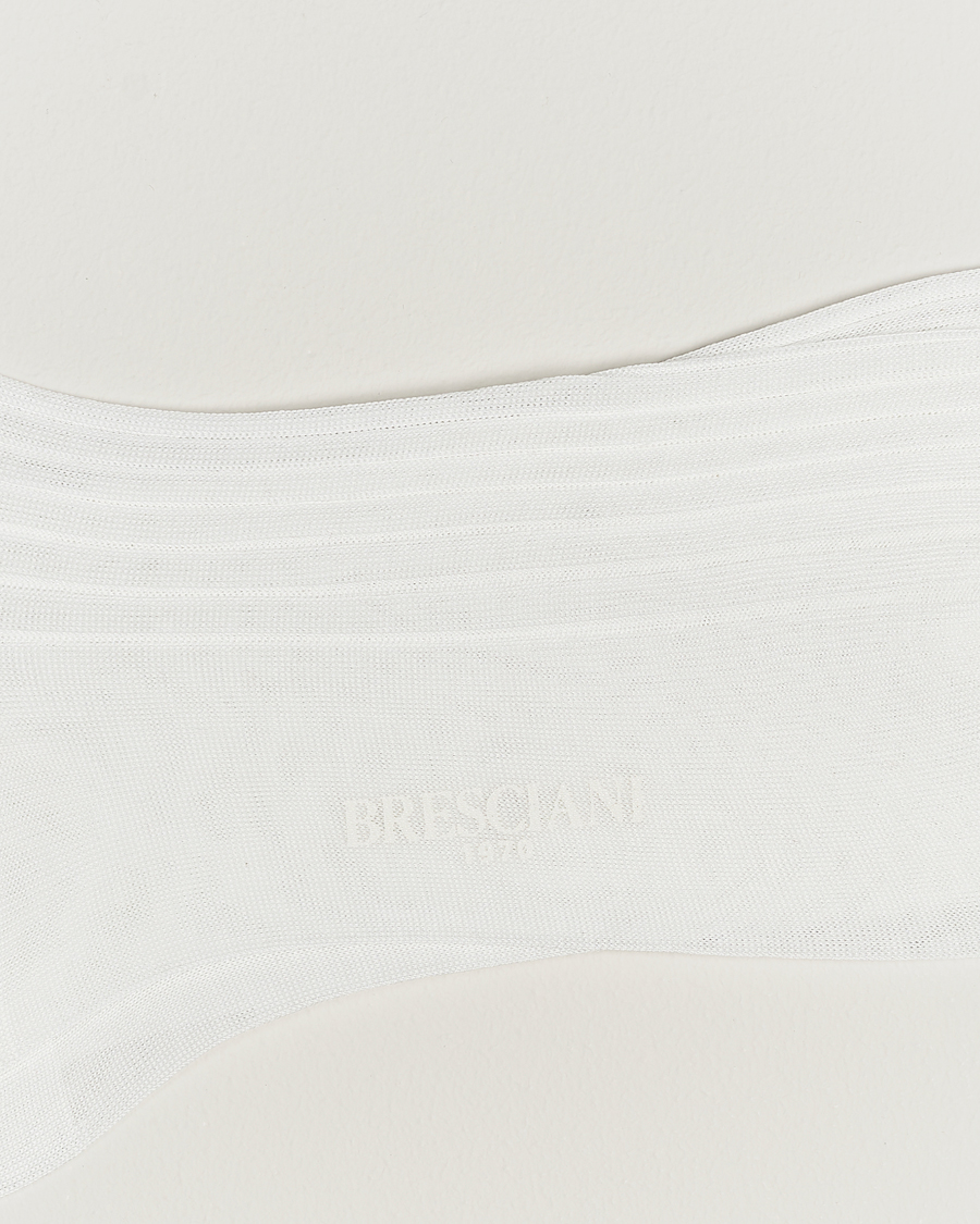 Uomini | Italian Department | Bresciani | Cotton Ribbed Short Socks White