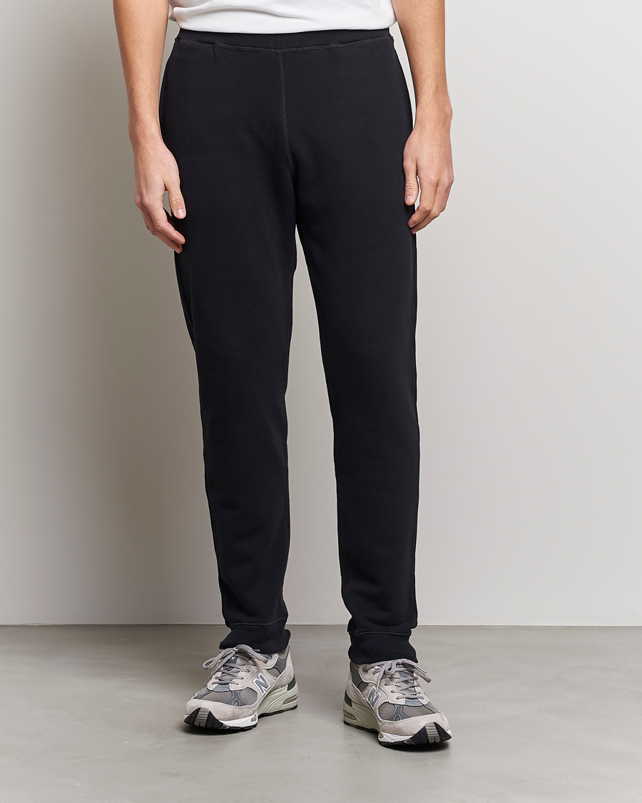 Uomini |  | Sunspel | Cotton Loopback Track Pants Black