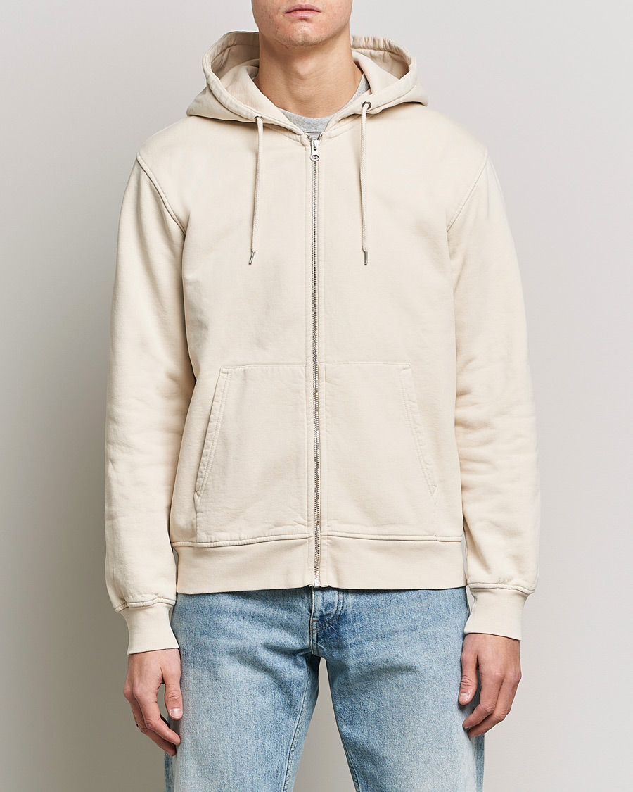 Uomini | Reparti | Colorful Standard | Classic Organic Full Zip Hood Ivory White