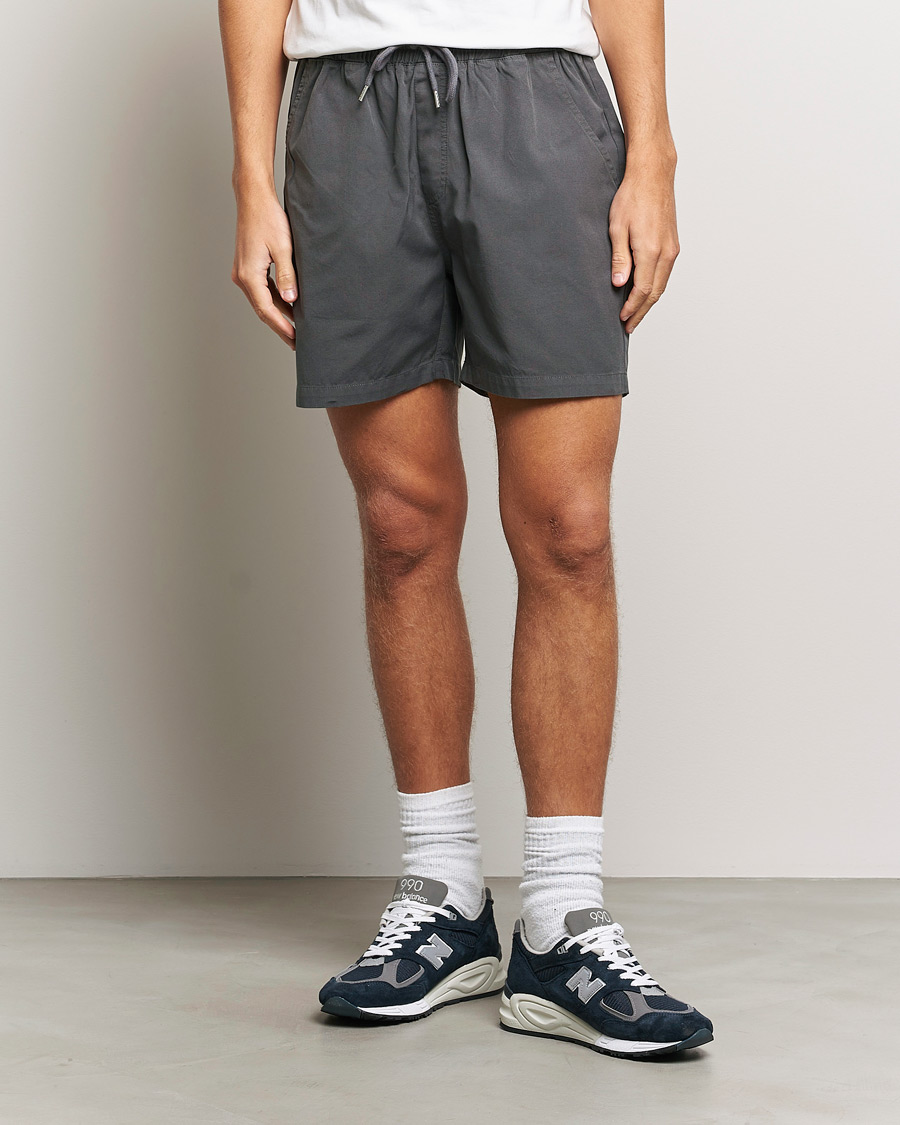 Uomini | Pantaloncini con coulisse | Colorful Standard | Classic Organic Twill Drawstring Shorts Lava Grey