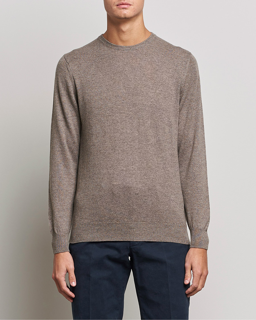 Uomini | Maglioni di cashmere | Piacenza Cashmere | Cashmere Crew Neck Sweater Brown