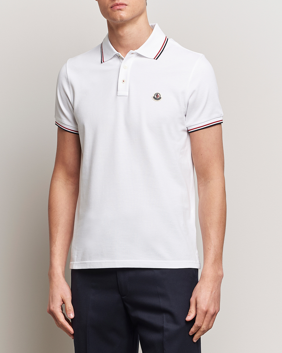 Uomini | Moncler | Moncler | Contrast Rib Polo White