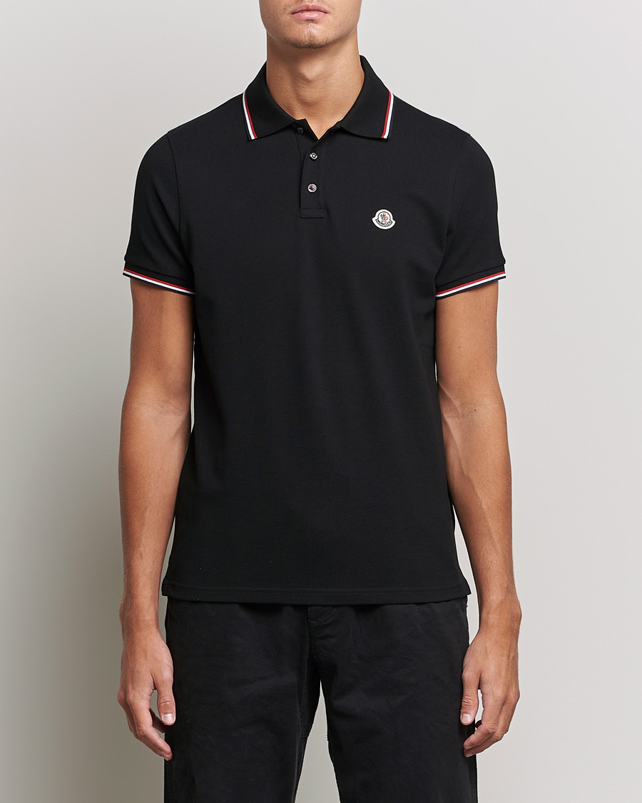 Uomini |  | Moncler | Contrast Rib Polo Black