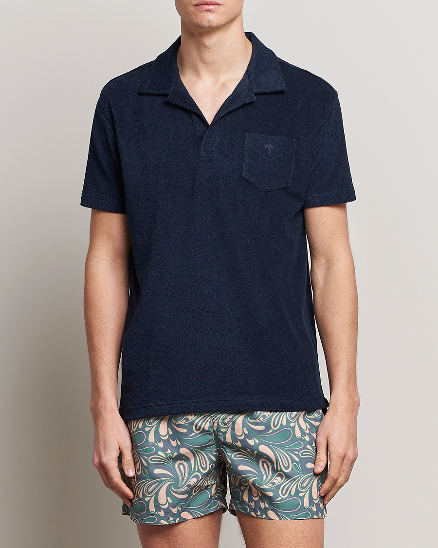 Uomini | OAS | OAS | Short Sleeve Terry Polo Navy