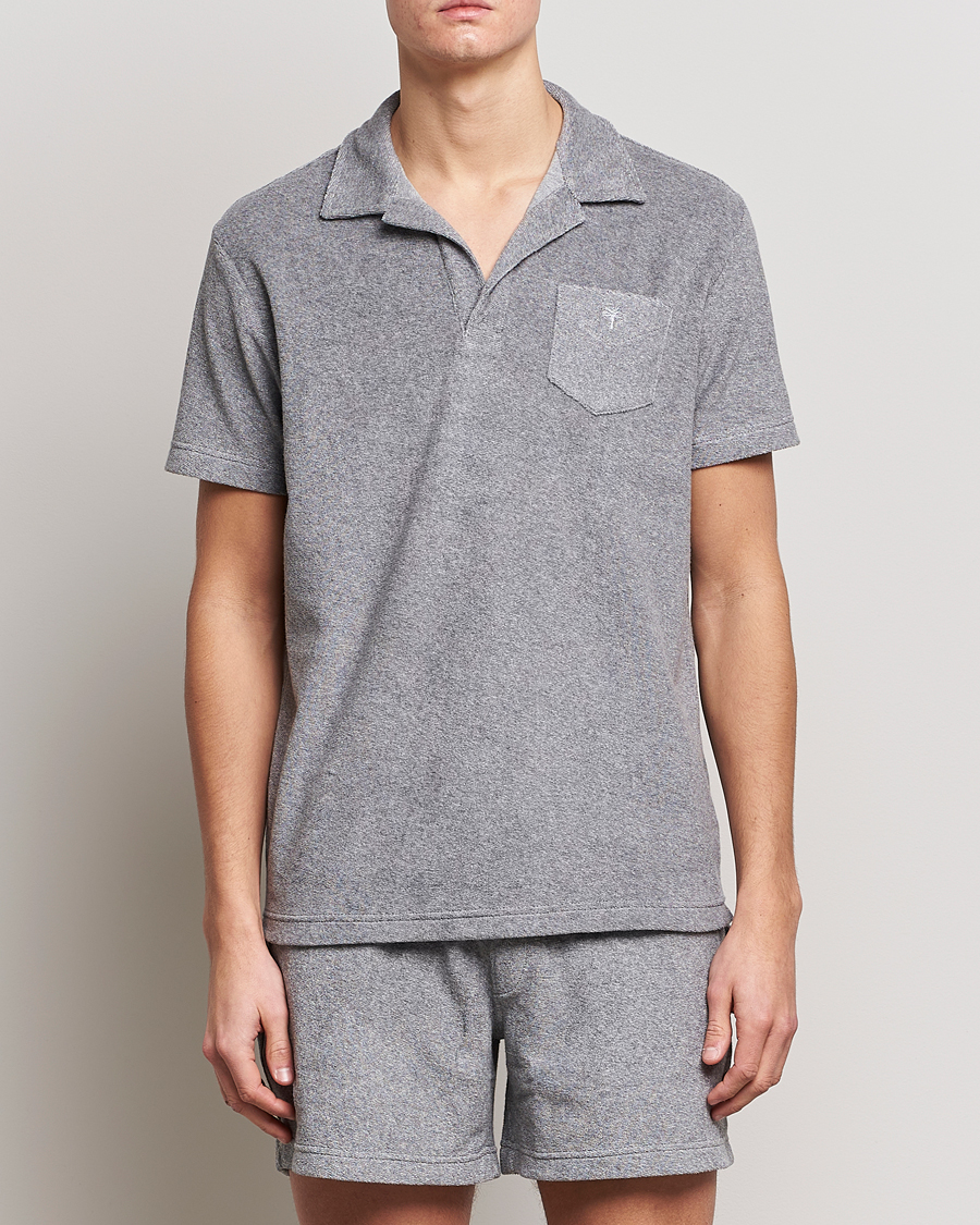 Uomini | La Collezione Terry | OAS | Short Sleeve Terry Polo Grey Melange