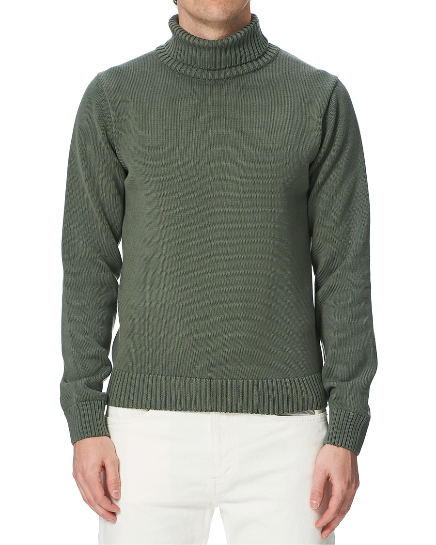 Uomini | Dolcevita | Stenströms | Heavy Cotton Rollneck Dusty Olive