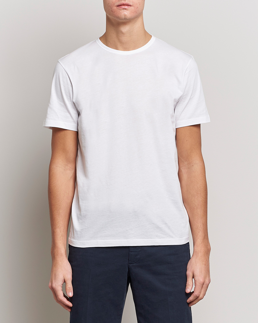 Uomini |  | Stenströms | Solid Cotton T-Shirt White