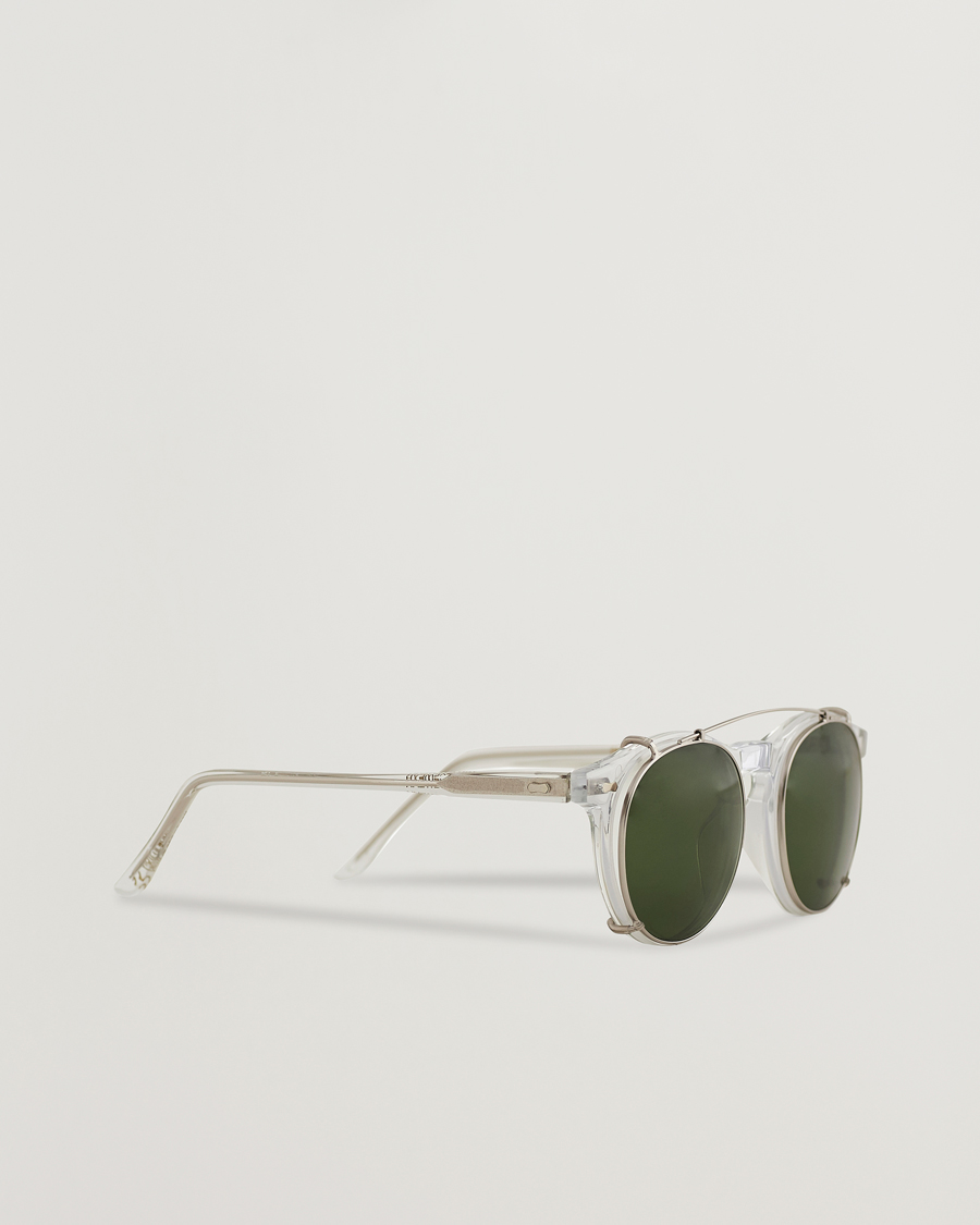 Uomini | Occhiali da sole con montatura rotonda | TBD Eyewear | Clip-ons Silver/Bottle Green