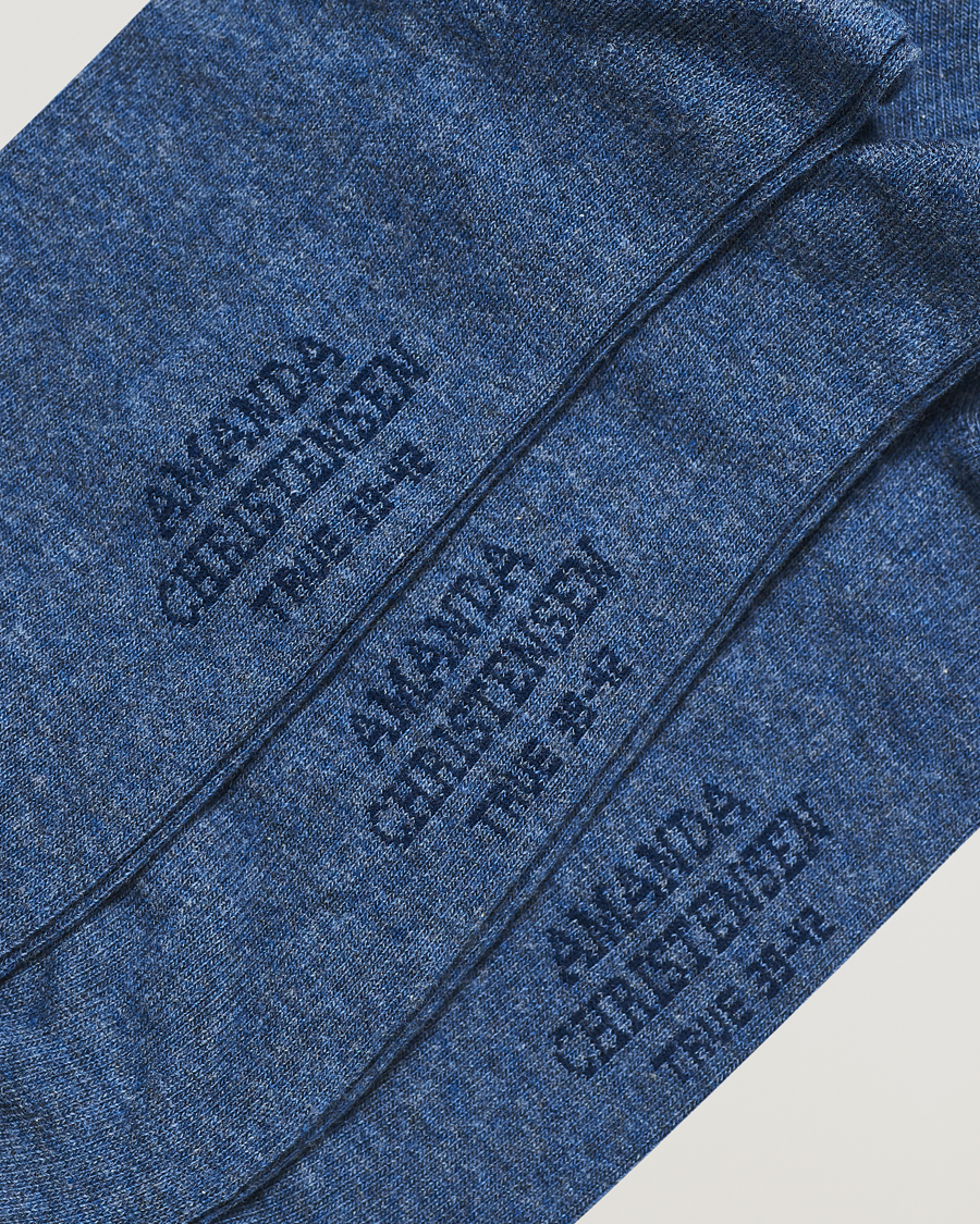 Uomini | Business & Beyond | Amanda Christensen | 3-Pack True Cotton Socks Denim Blue