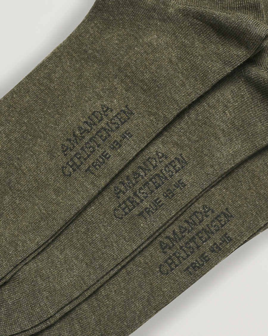 Uomini | Business & Beyond | Amanda Christensen | 3-Pack True Cotton Socks Olive Melange