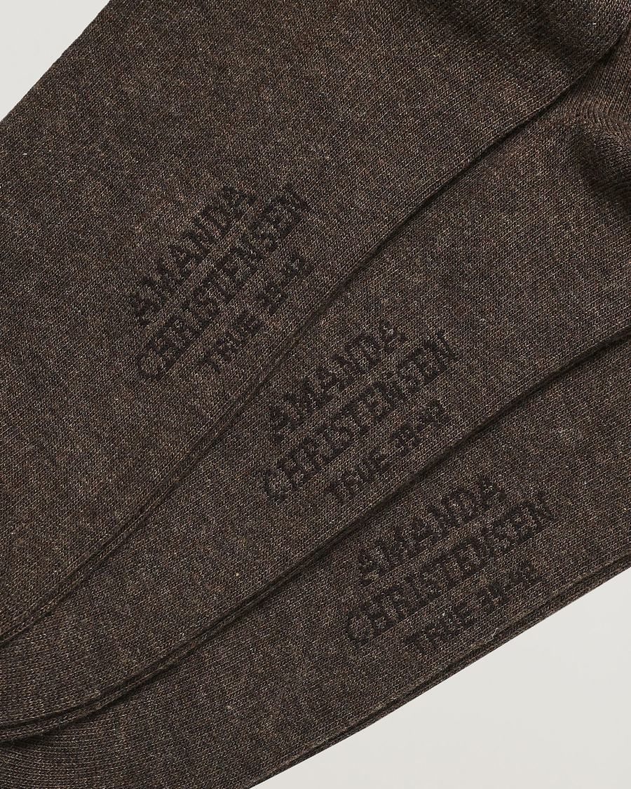 Uomini | Business & Beyond | Amanda Christensen | 3-Pack True Cotton Socks Brown Melange