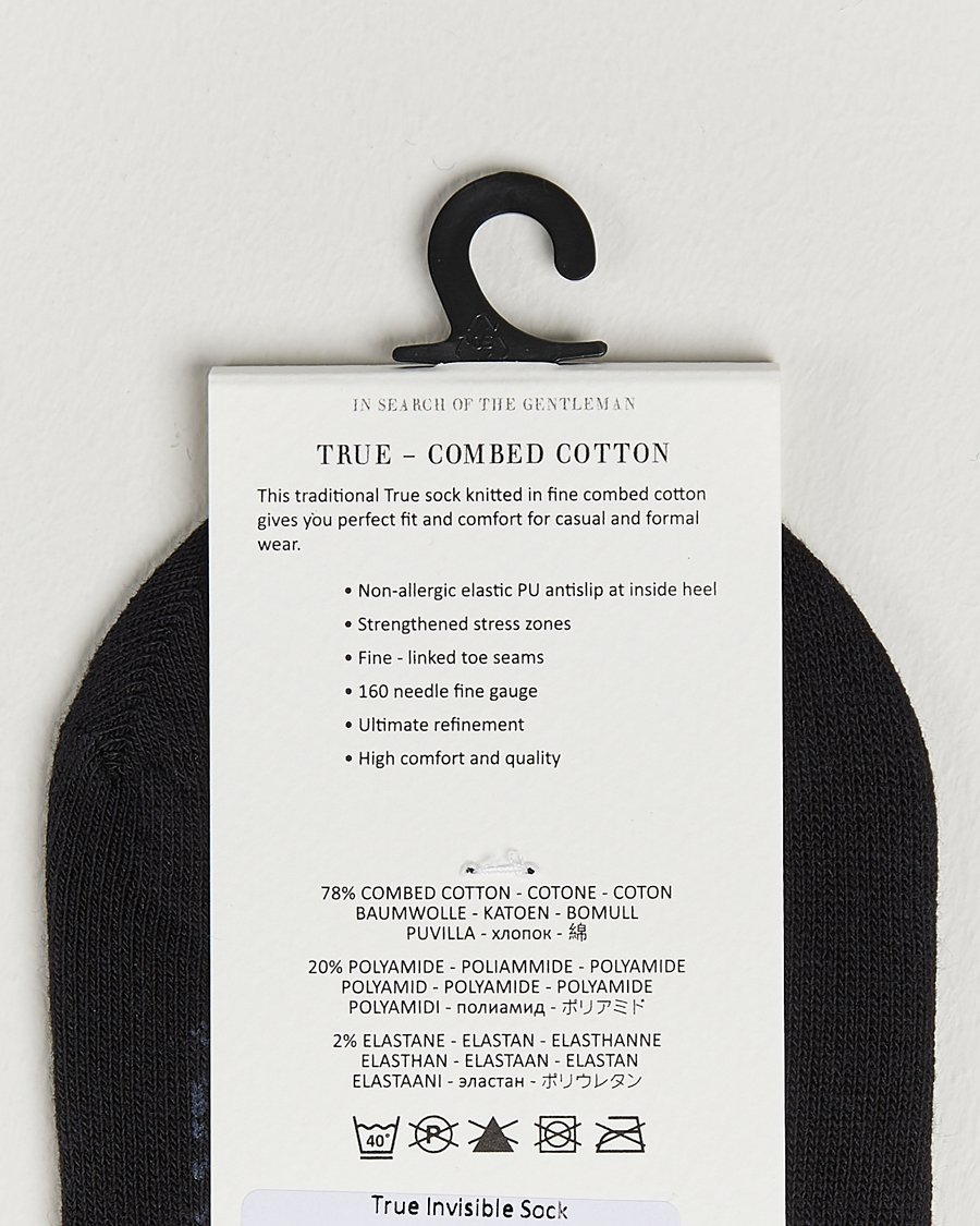 Uomini | Business & Beyond | Amanda Christensen | 3-Pack True Cotton Invisible Socks Black