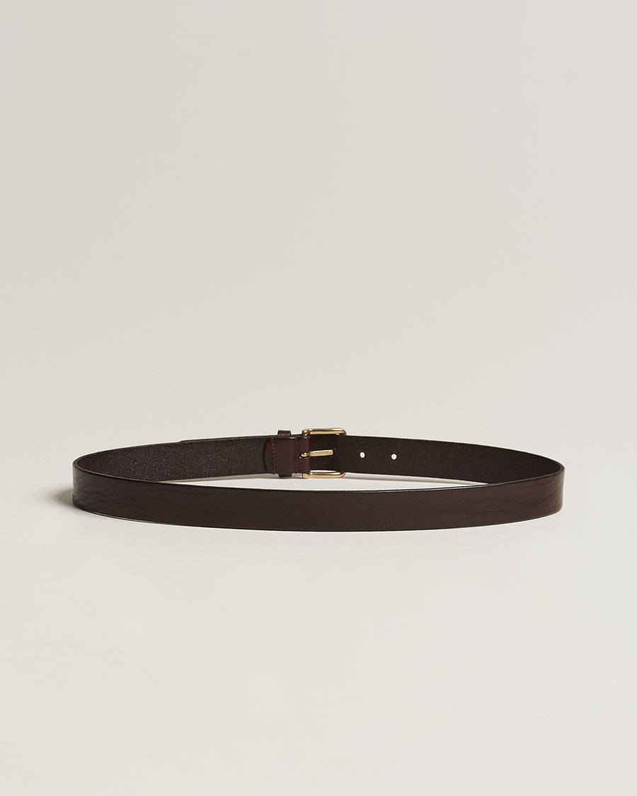 Uomini | Italian Department | Anderson\'s | Leather Belt 3 cm Dark Brown