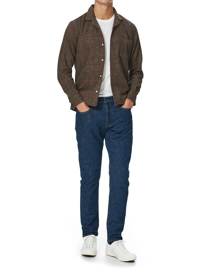 Uomini | Camicie | Gitman Vintage | Camp Collar Tweed Check Shirt Brown