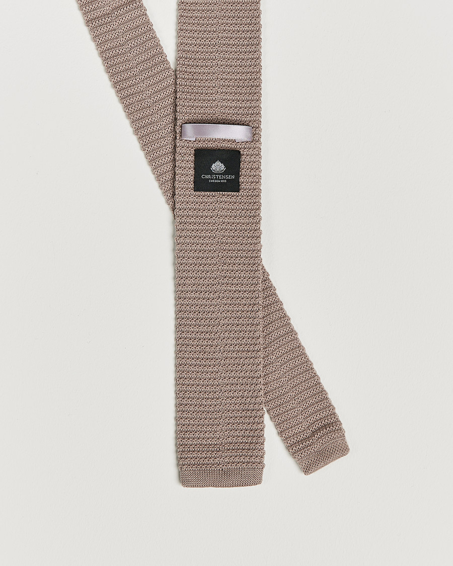 Uomini | Cravatte | Amanda Christensen | Wool Knitted 6cm Tie Beige