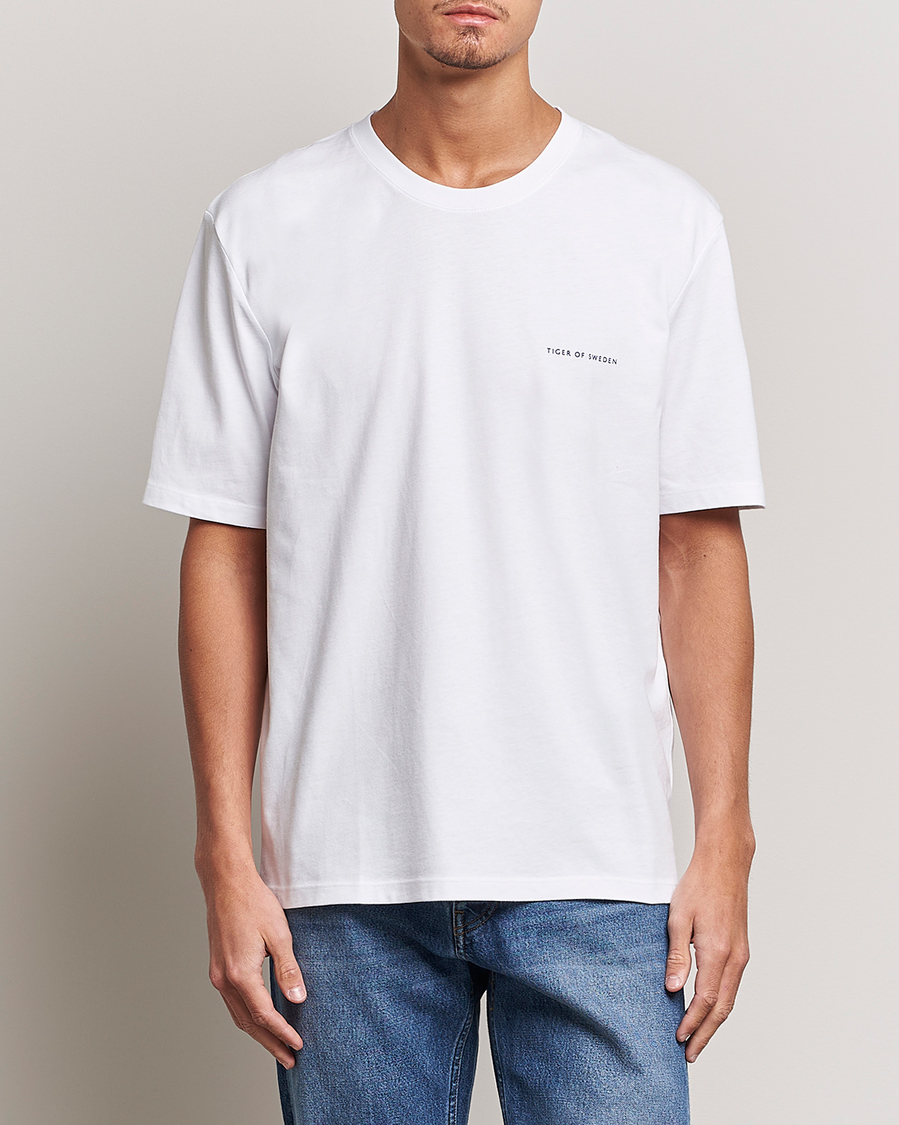 Uomini | Magliette bianche | Tiger of Sweden | Pro Cotton Logo Tee Bright White