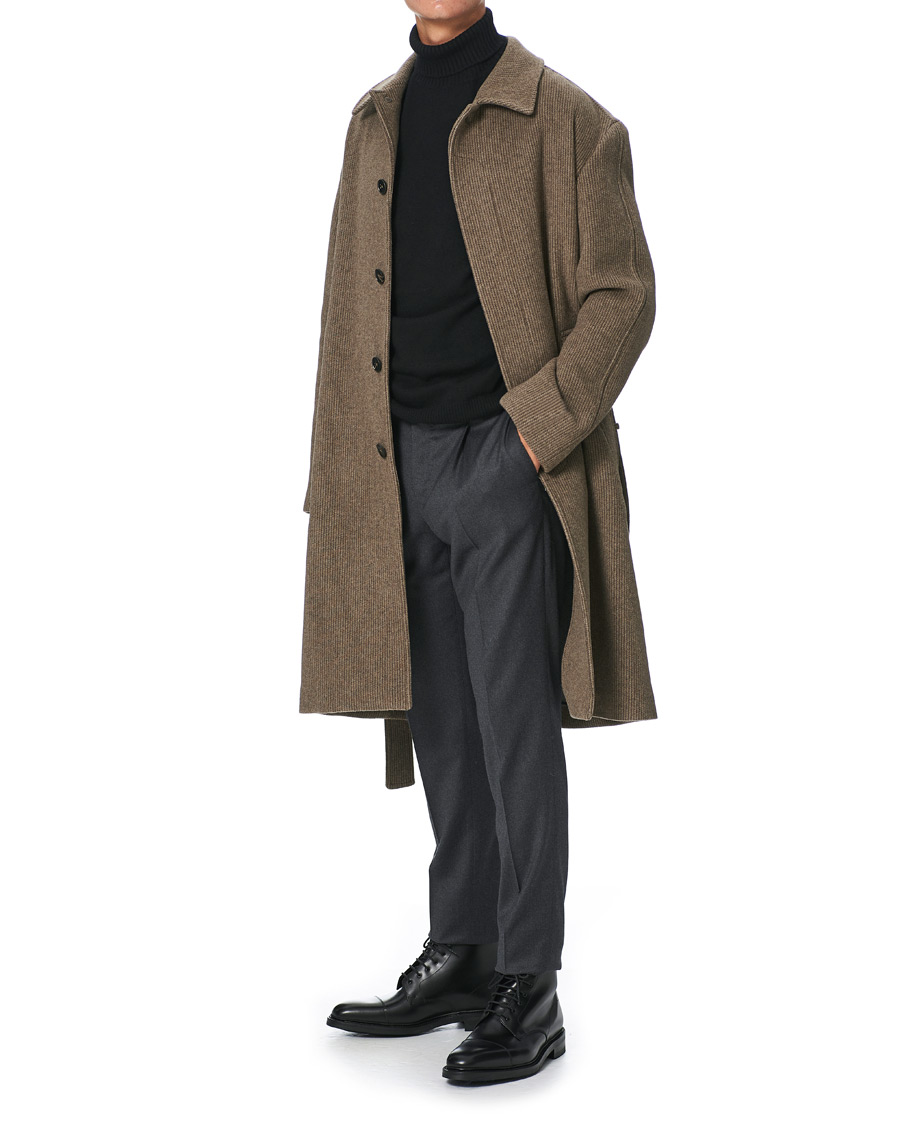 Uomini | Giacche | Z Zegna | Belted Wool Coat Brown