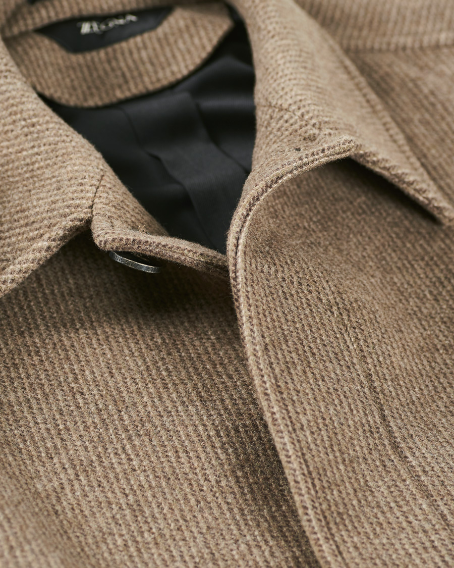 Uomini | Giacche | Z Zegna | Belted Wool Coat Brown