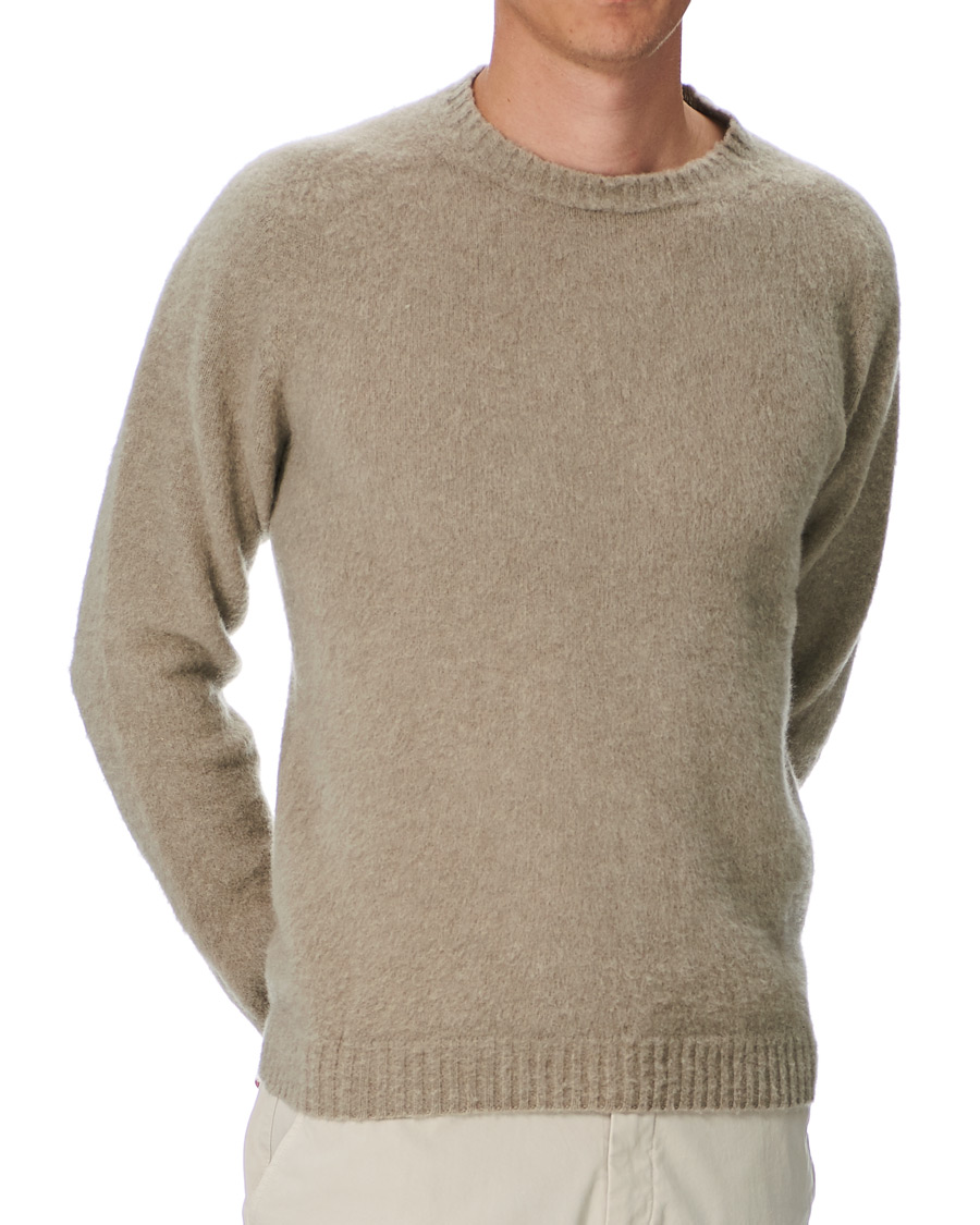 Uomini | Maglioni a maglia | Boglioli | Brushed Wool/Cashmere Sweater Beige